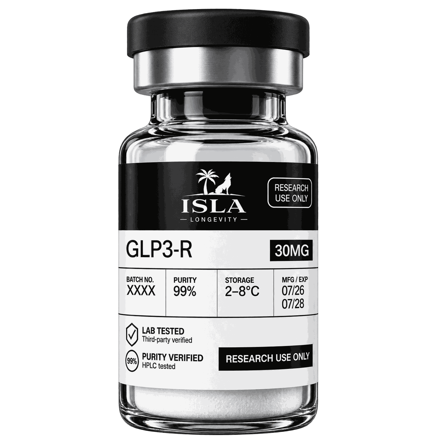 Isla Longevity research peptide vial