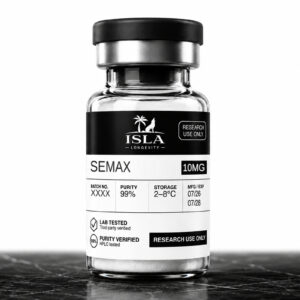 Isla Longevity Semax 10mg research peptide vial Isla Longevity Semax 10mg research peptide vial
