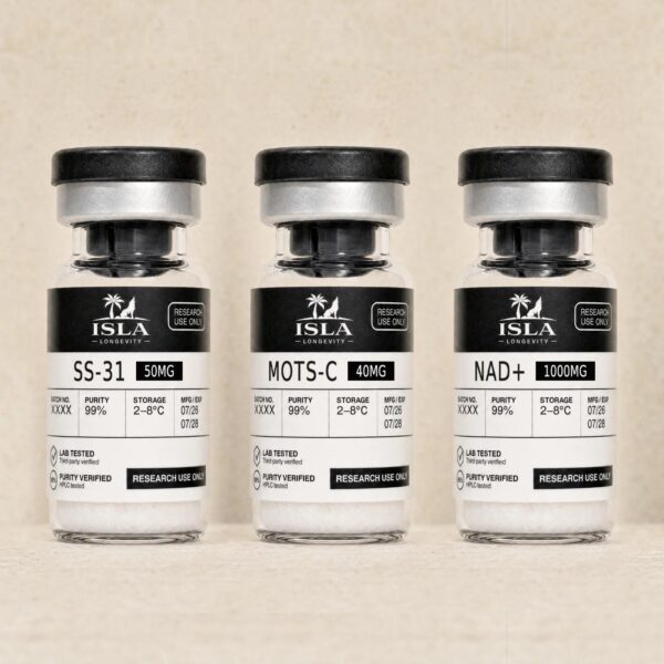 ISLA-STACK-MITOCHONDRIAL Isla Longevity Mitochondrial Stack: SS-31, MOTS-C and NAD+ vials